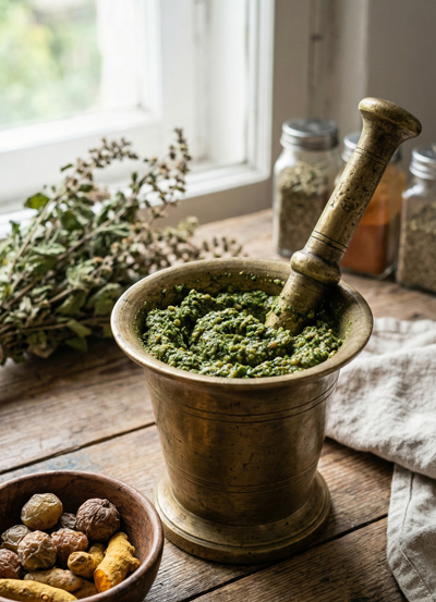 Traditional Ayurvedic medicine preparation by the best Ayurveda doctor in Thanjavur at Agathiyar Vaidhya Salai.